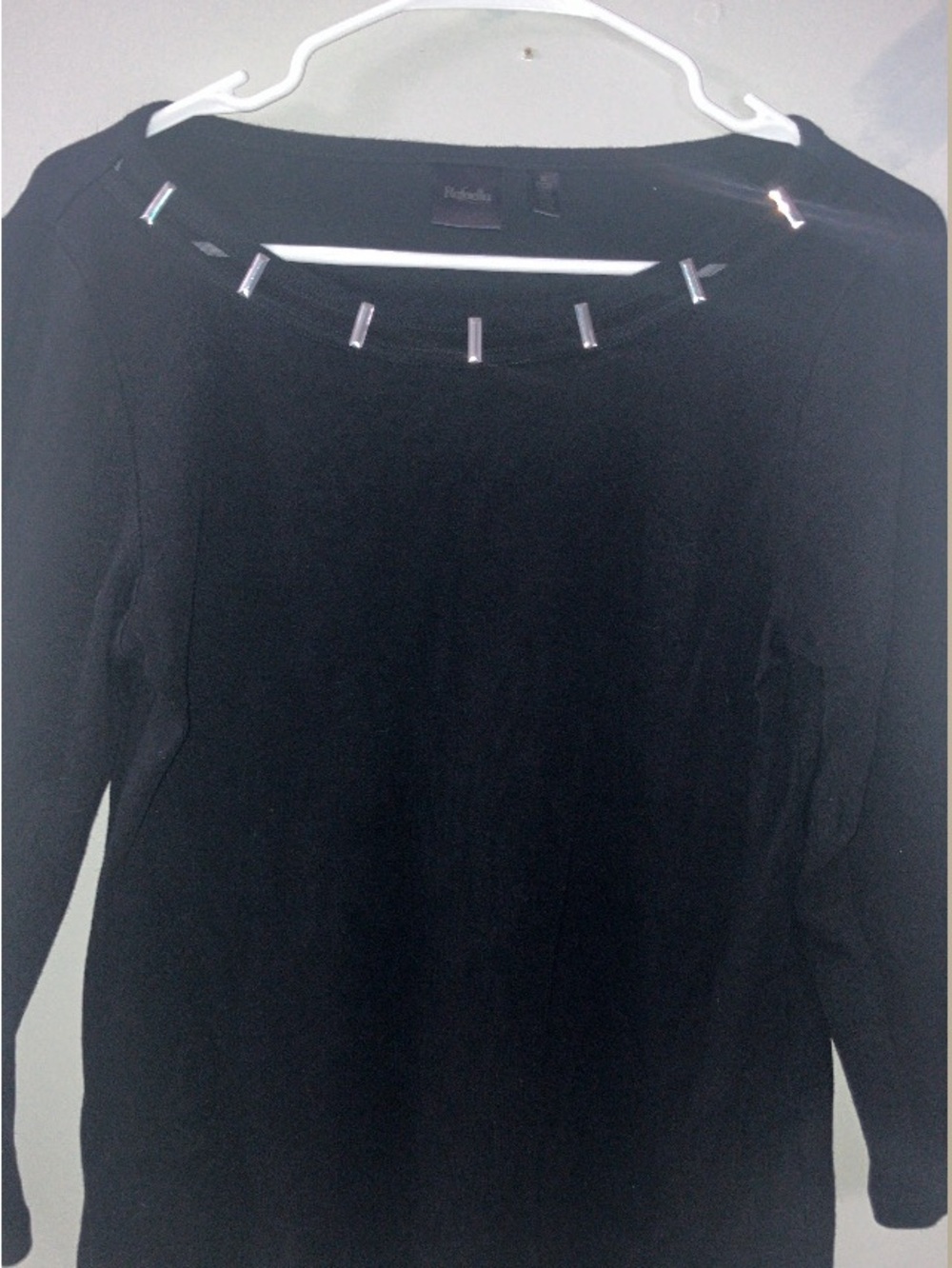 Rafaella Black Sweater with Silver Bar Studs